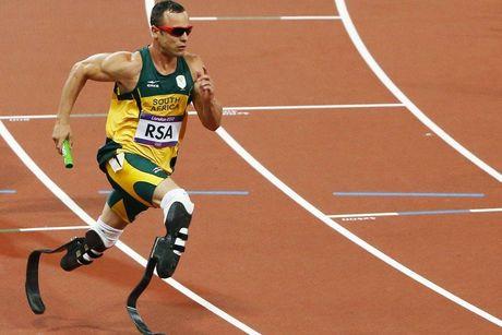 Oscar Pistorius op de Olympische Spelen van 2012 in Londen.