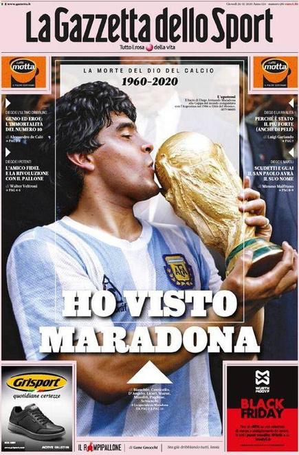 60 voorpagina's over Maradona: 'El Diego' in de handen van God