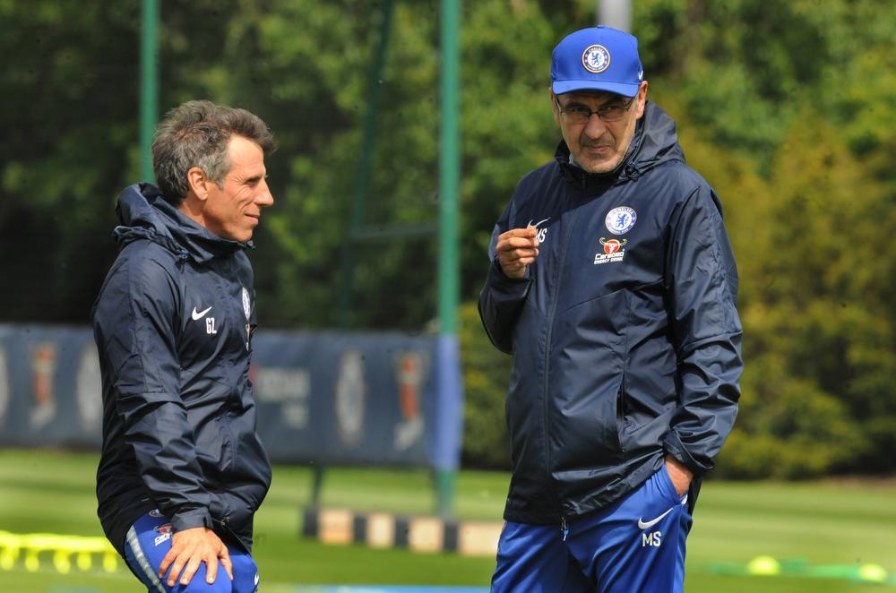 Gianfranco Zola en Maurizio Sarri bij Chelsea