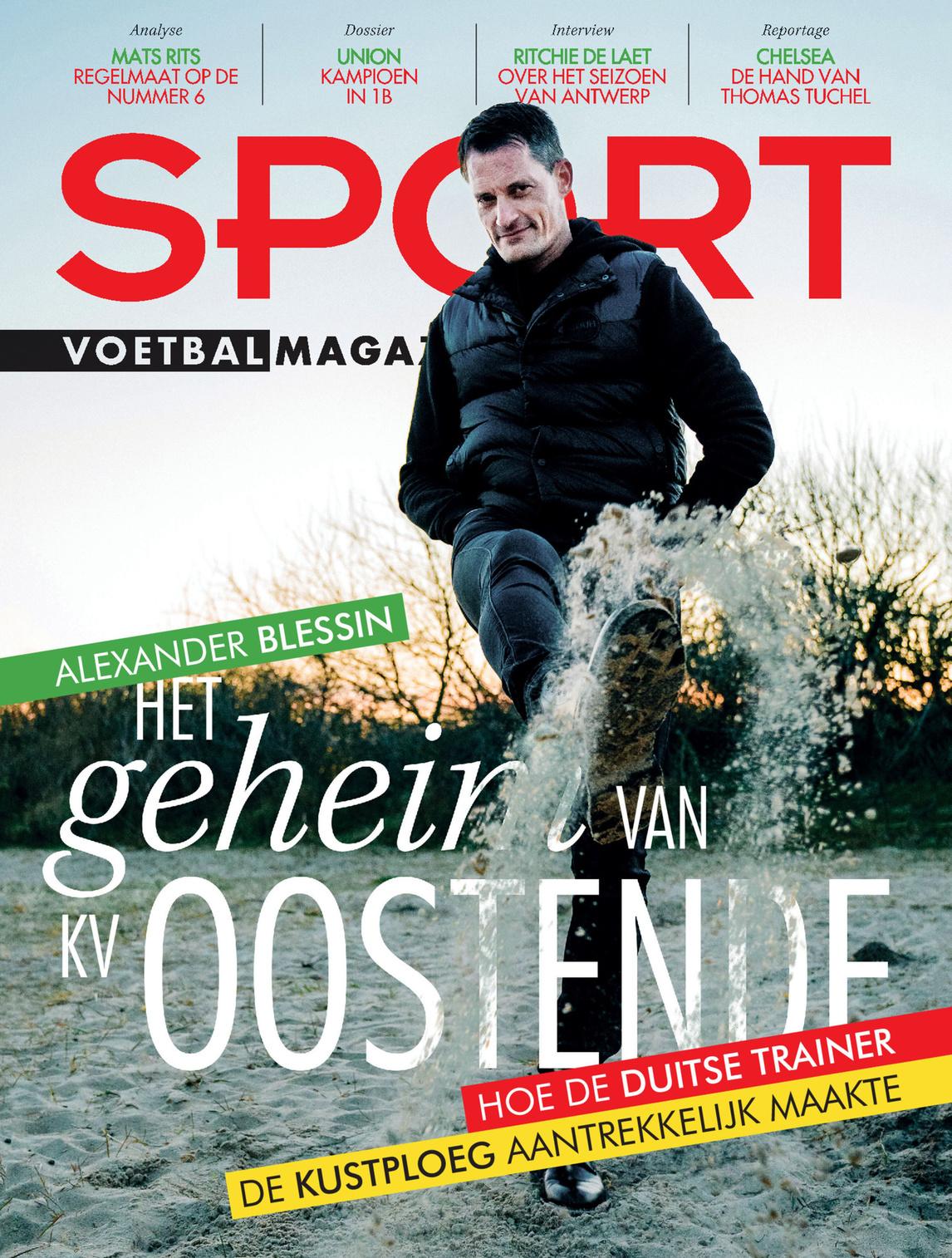 Alexander Blessin staat deze week op de cover van Sport/Voetbalmagazine