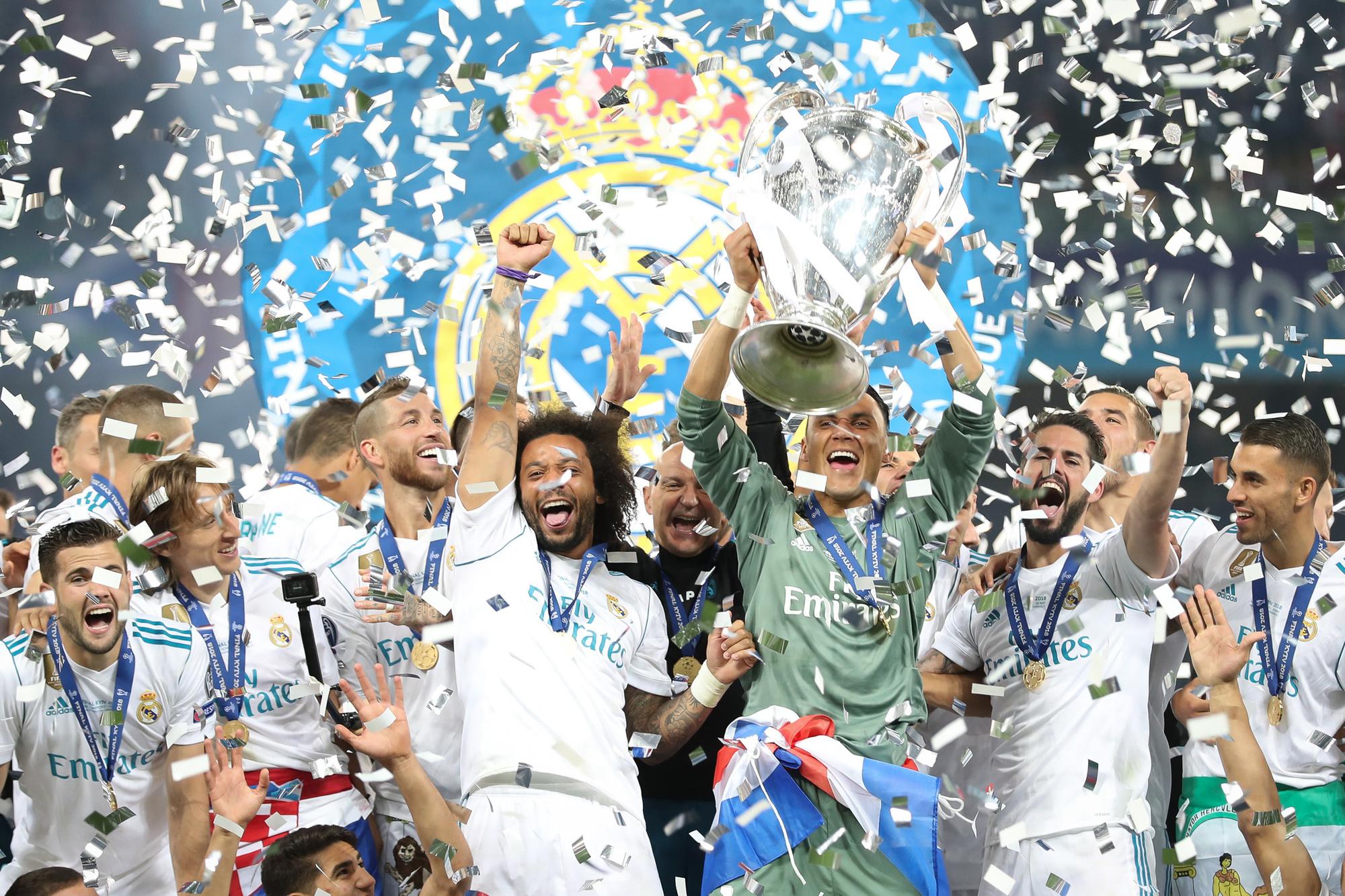 Keylor Navas met de Champions Leaguewinst in 2018 met Real Madrid