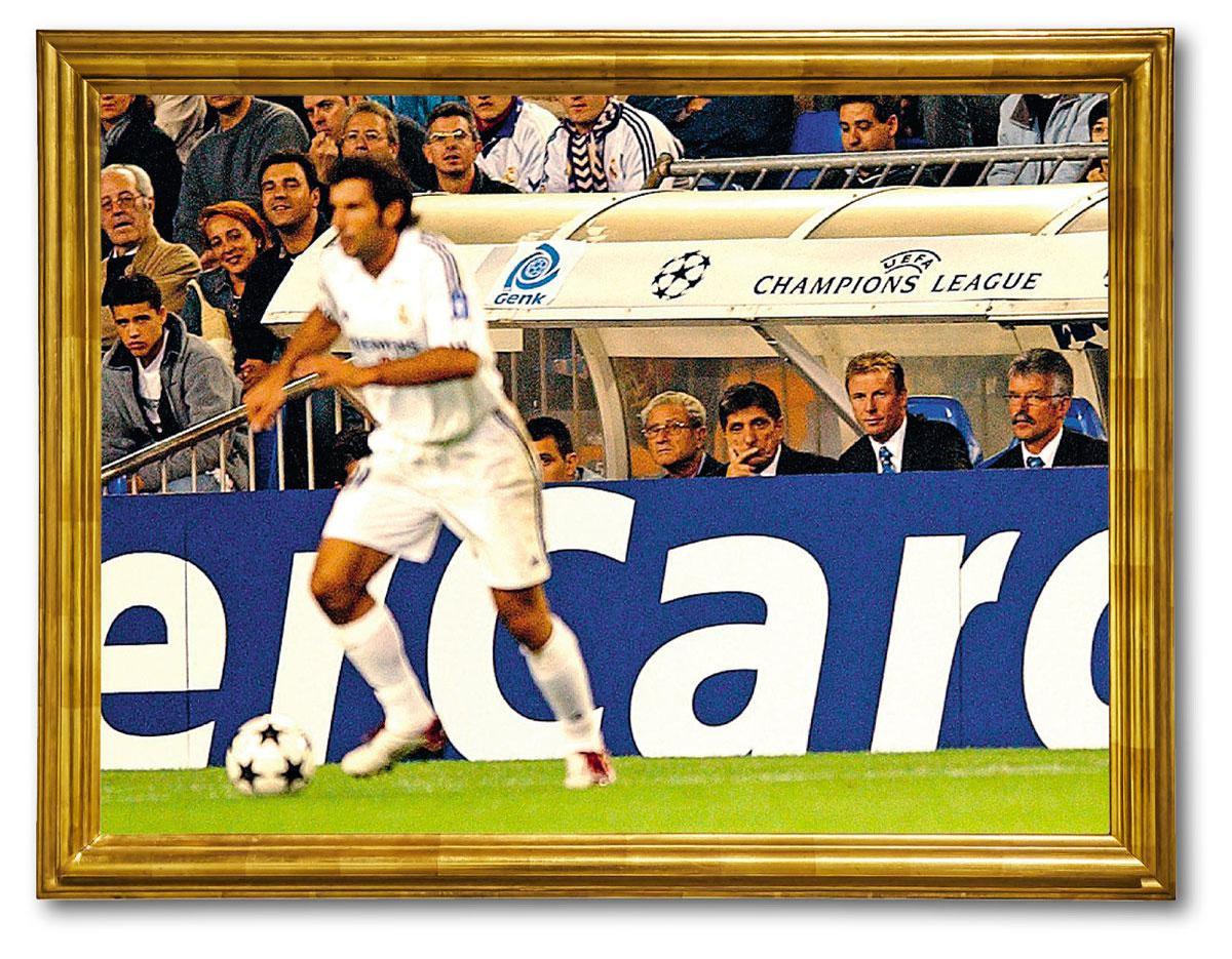 Sef Vergoossen ontving Real Madrid, hier met Luis Figo, in de Champions League.