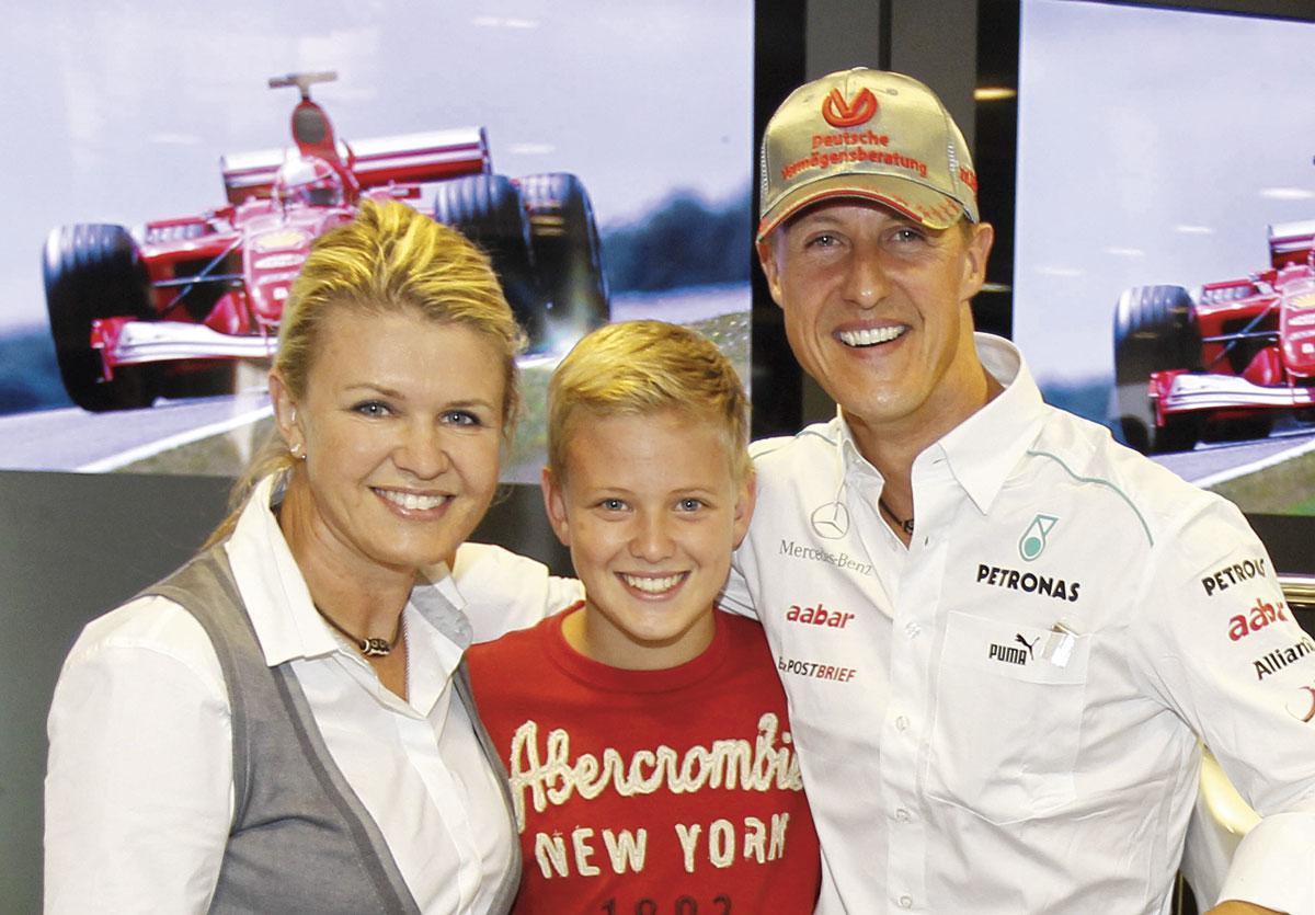 Corinna, Mick en Michael Schumacher.