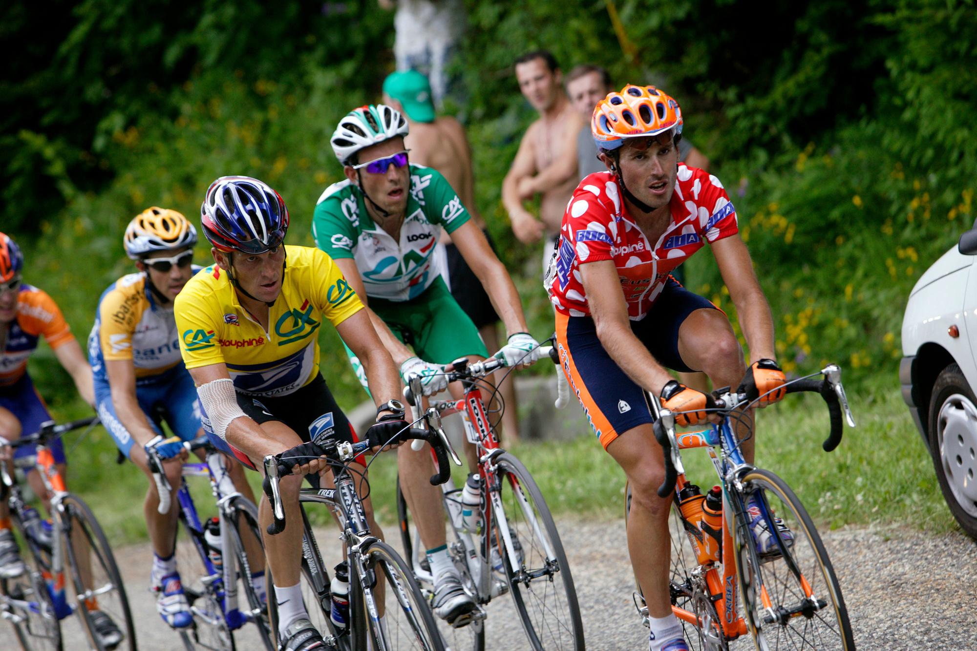 Iban Mayo maakte het in de Dauphiné van 2003 Lance Armstrong flink lastig, maar zou daarvoor later de prijs betalen.