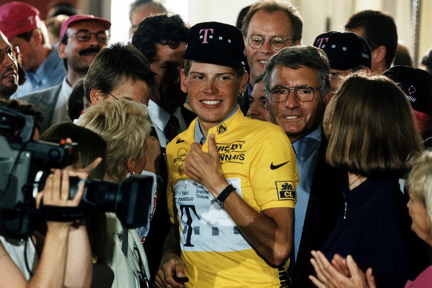 Jan Ullrich na zijn tourwinst in 1997