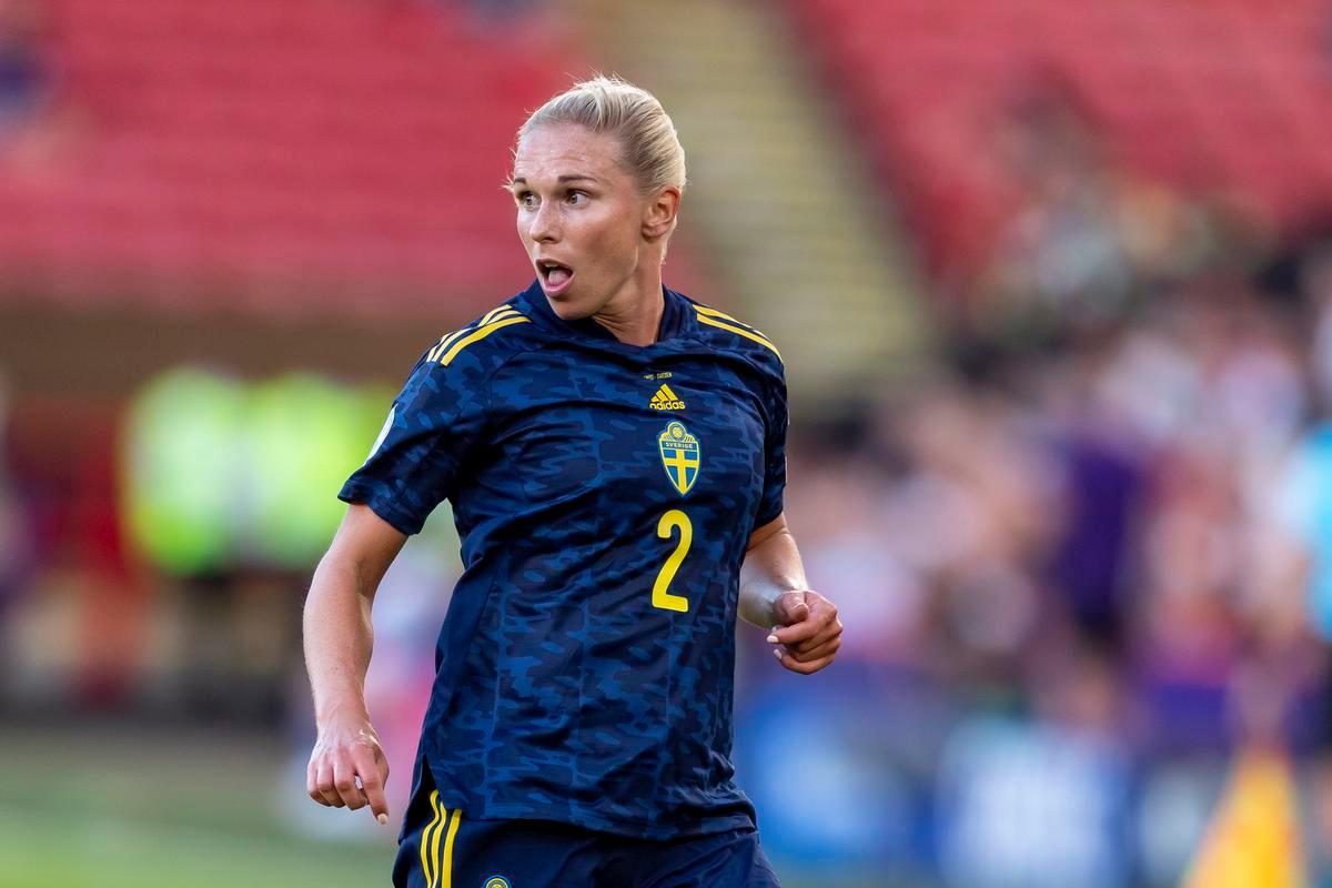 De 29-jarige verdediger Jonna Andersson scoorde tegen Nederland.