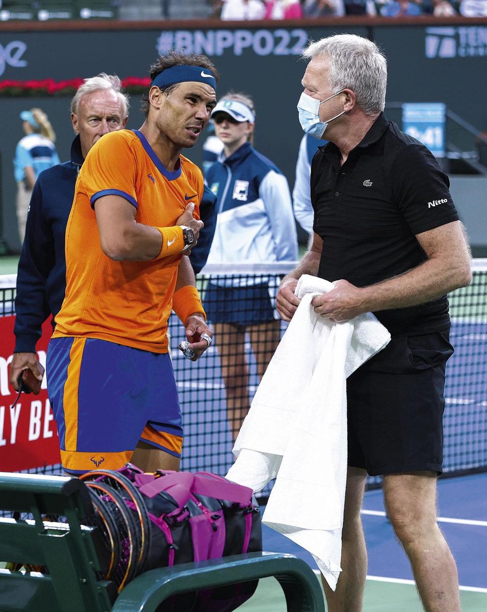 Rafael Nadal s'est blessé en mars lors de la rencontre face à Carlos Alcaraz à Indian Wells.