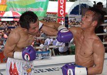 Combat traditionnel de boxe thaïe