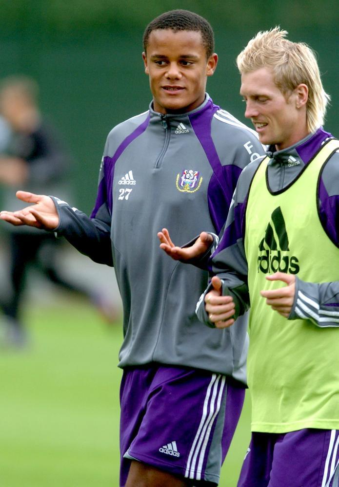 Vincent Kompany et Christian Wilhelmsson, à l'entraînement à Anderlecht.