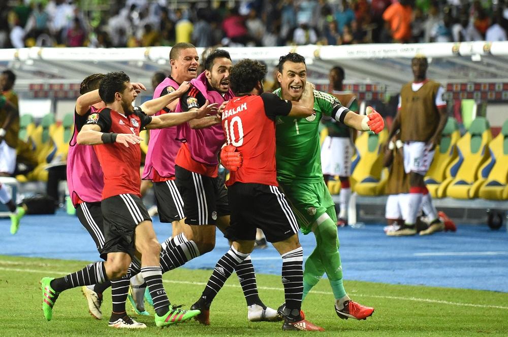 Les Pharaons après leur victoire aux tirs au but contre le Burkina Faso.