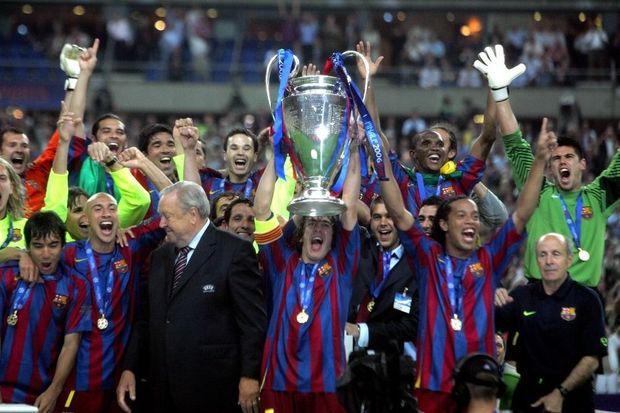 Le Barça remporte la Champions League face à Arsenal en 2006.