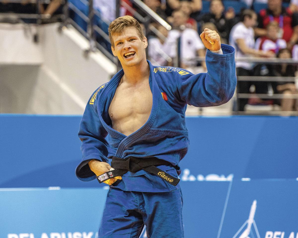 Matthias Casse après sa victoire aux European Games de Minsk l'an passé. 