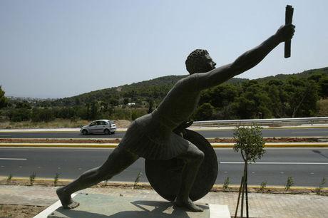 Philippidès, le messager qui avait parcouru les 42 km séparant Marathon d'Athènes pour annoncer la victoire contre les Perses en 490 avant JC.