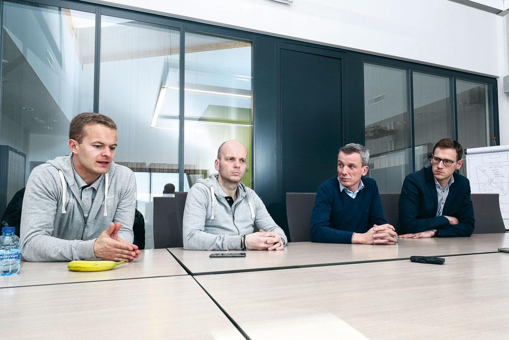 Notre panel d'intervenants avec, de gauche à droite : Bart Vertenten, Sébastien Delferière, Johan Verbist et Dieter Denayer.