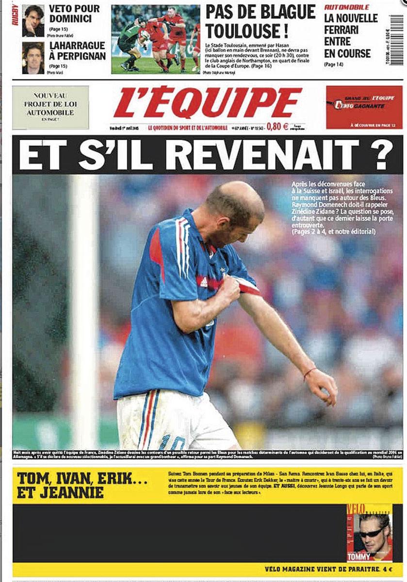 En son temps, le retour de Zidane avait fait noircir beaucoup de pages à la presse française.