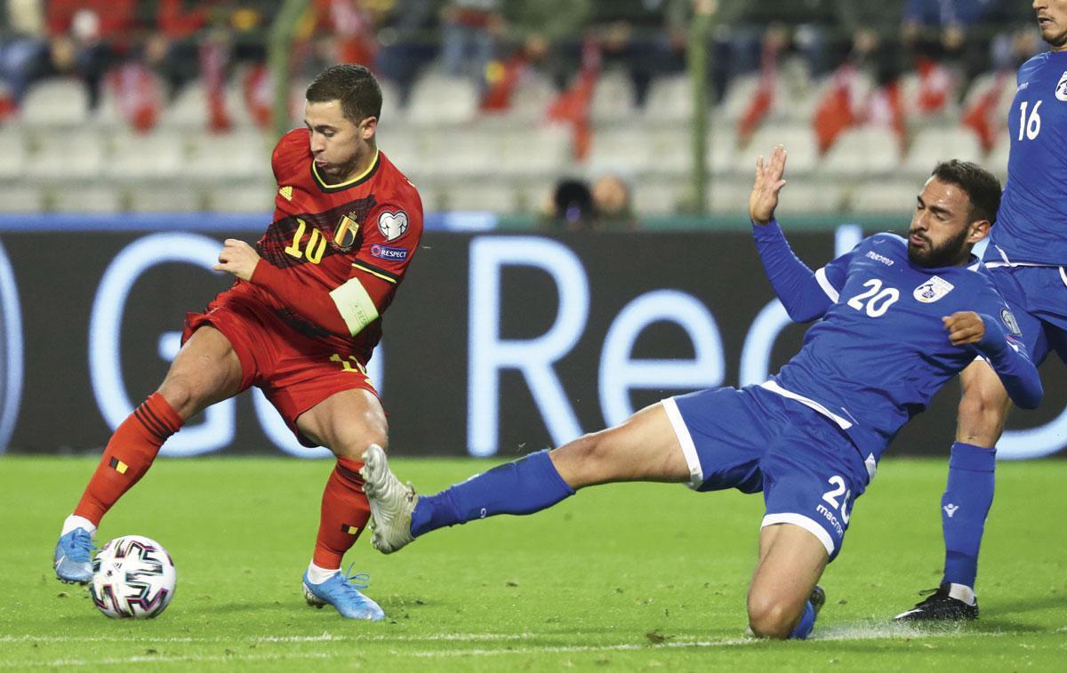 Eden Hazard face à Chypre lors de son dernier match pour les Diables en novembre 2019. Sera-t-il d'attaque pour l'EURO?