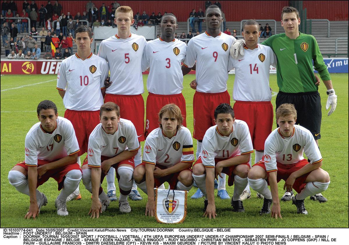 L'équipe belge demi-finaliste de l'EURO U17, en 2007.