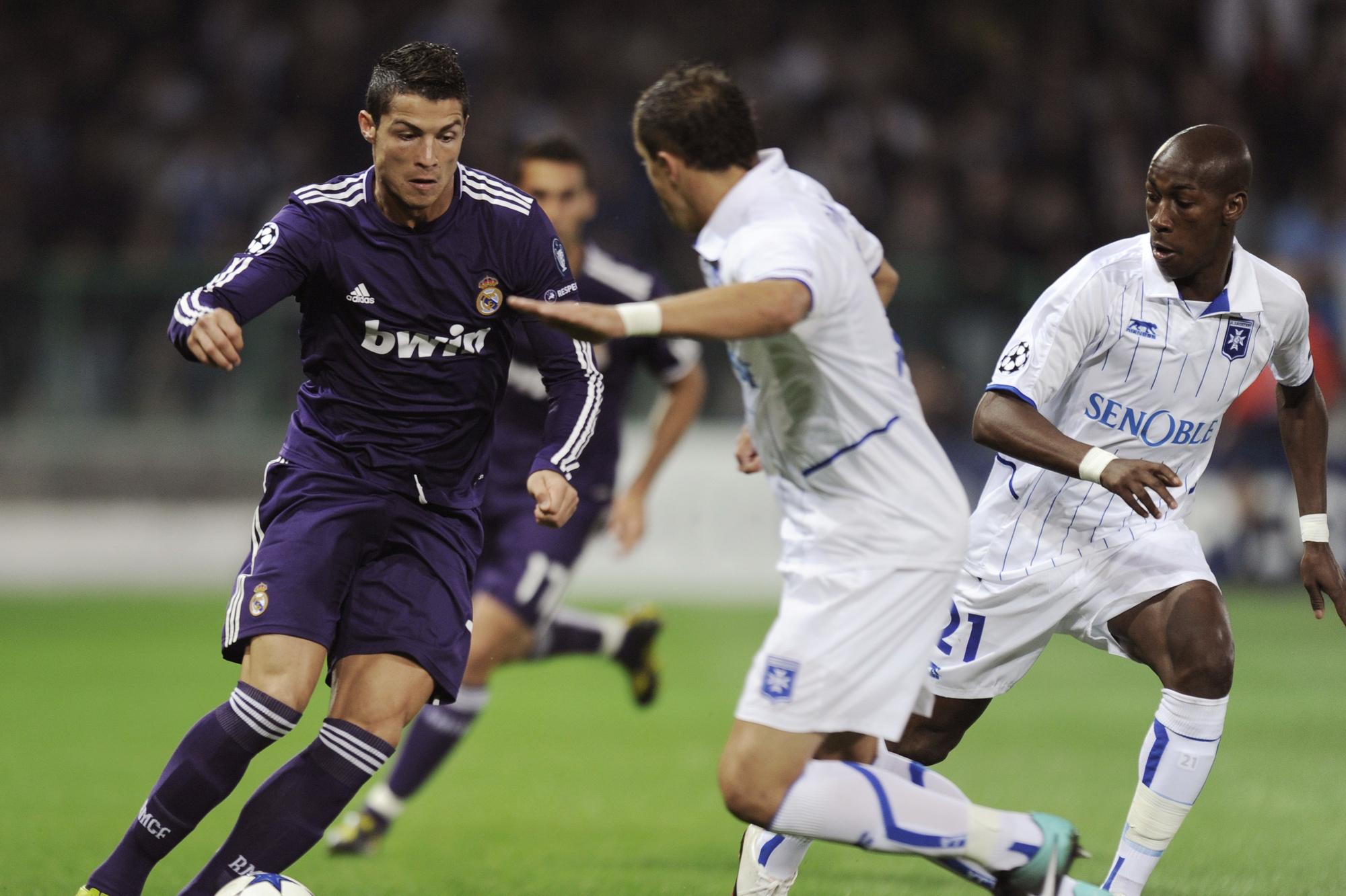 Face au Real Madrid de Ronaldo avec Auxerre en Champions League.