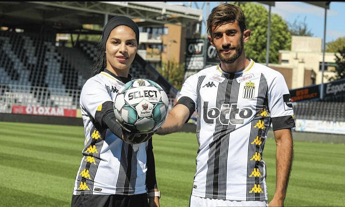 Ali et son épouse, Yasaman Farmani, active dans l'équipe féminine de Charleroi.