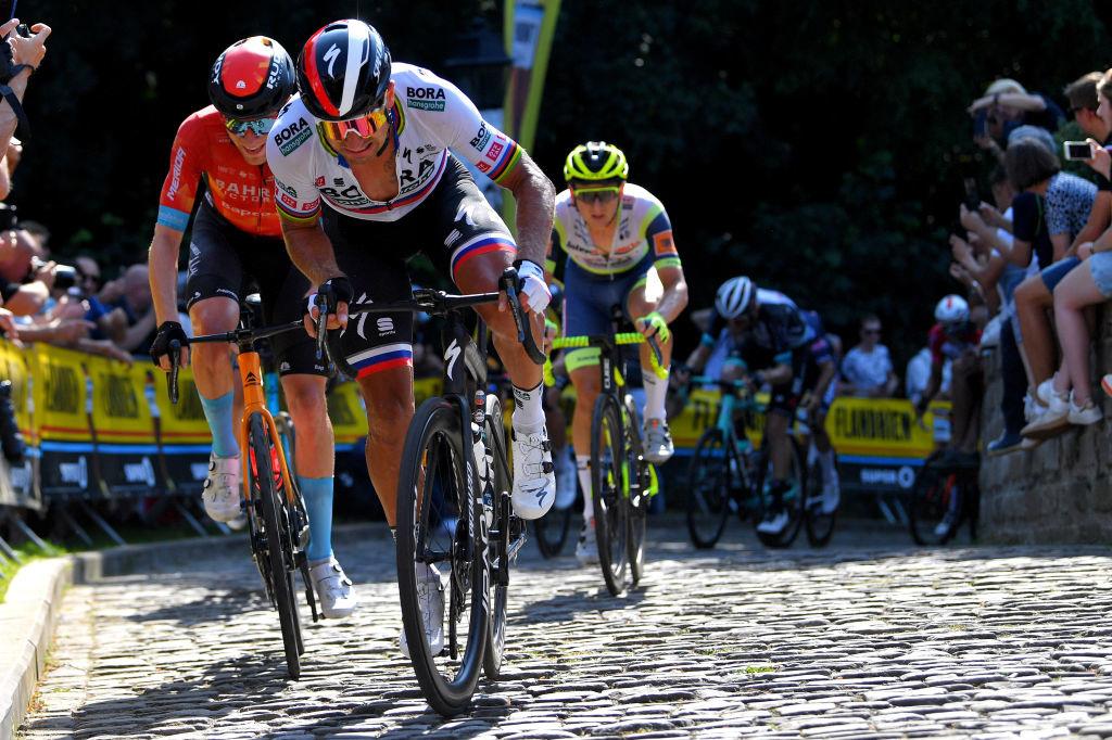 Peter Sagan aime normalement les montées pavées. Ici dans le Mur de Grammont lors du récent Tour du Bénélux.