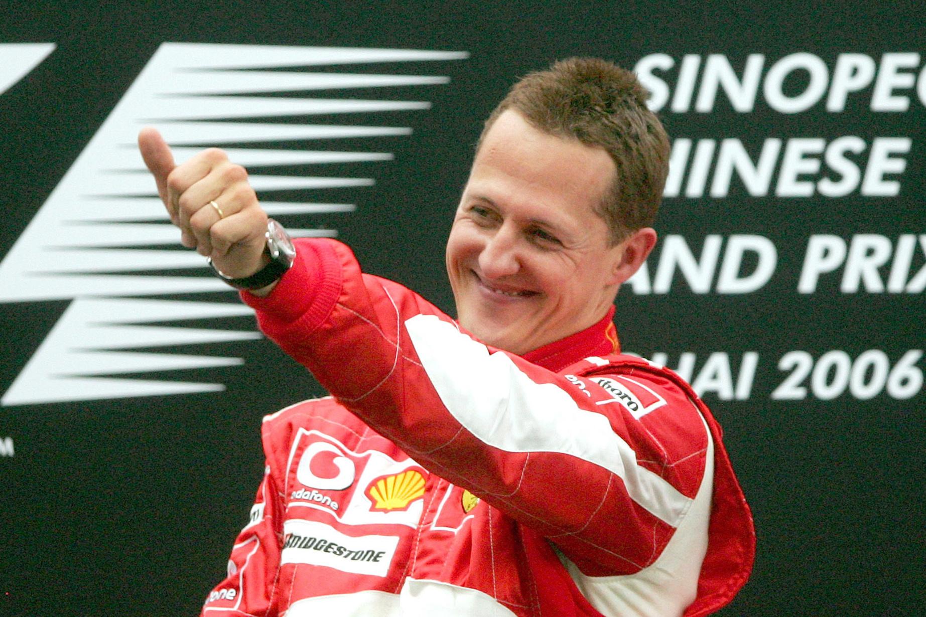 Michael Schumacher après son ultime succès, au GP de Chine, en 2006.