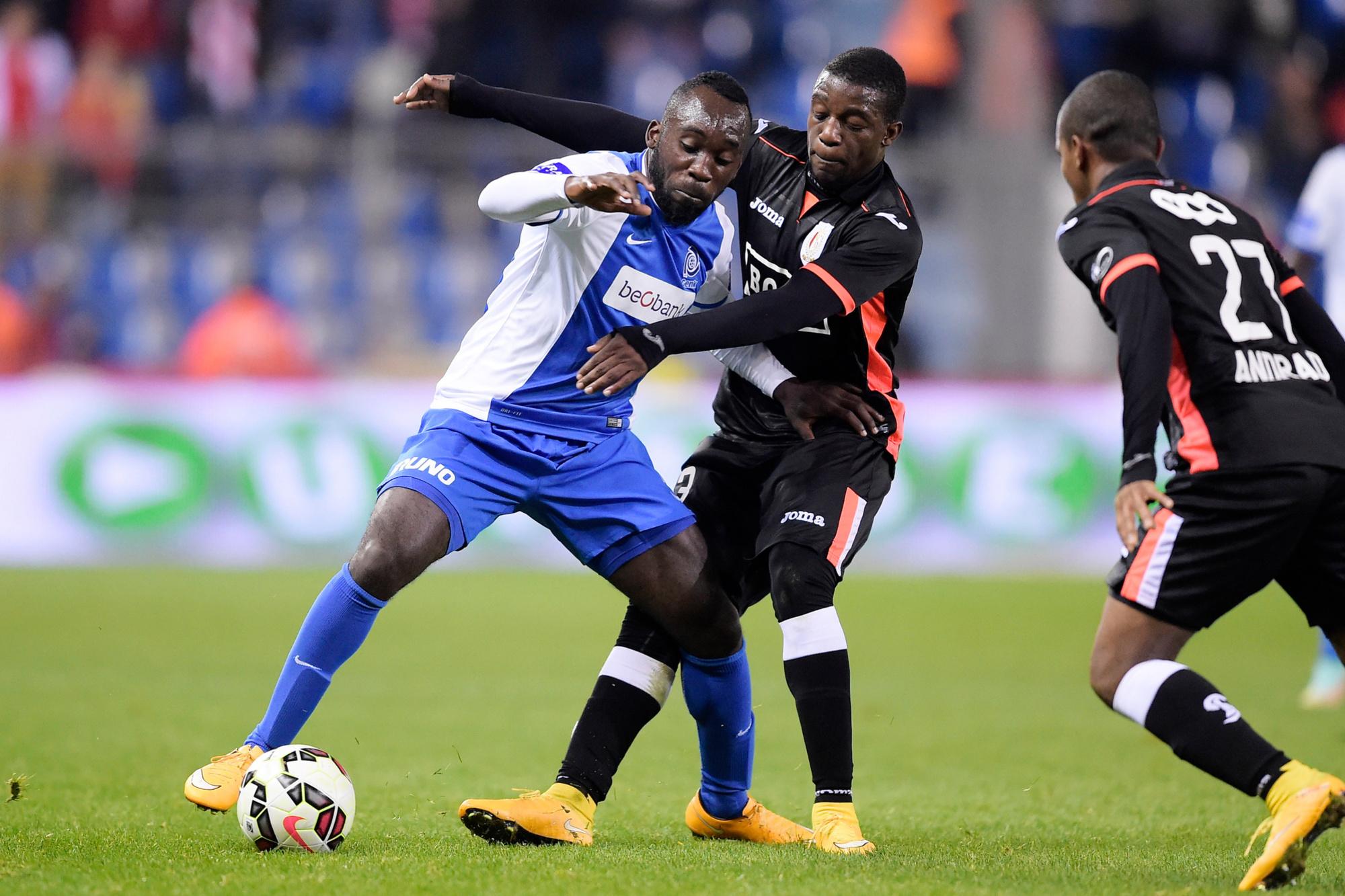 Hervé Kagé (ici à Genk) et Geoffrey Mujangi Bia (ici au Standard) ont connu de beaux matches en D1A, bien loin de la lutte pour le maintien un étage en-dessous qui va les attendre en Gaume.