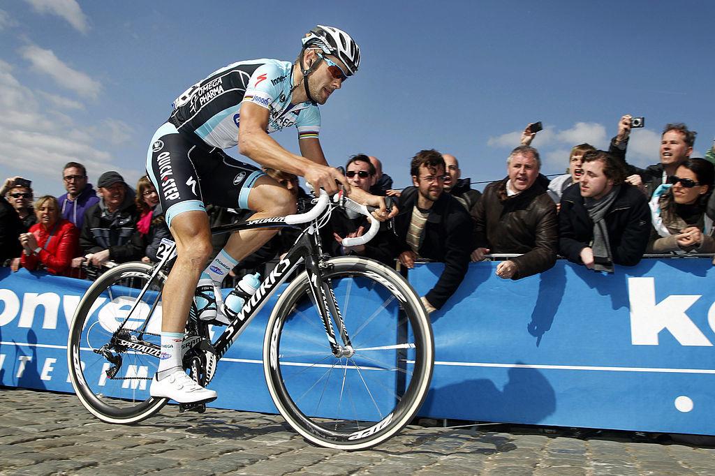 En 2012, Tom Boonen avait été distancé de quelques mètres sur le dessus du Paterberg par FilippoPozzato et Alessandro Ballan. Il s'imposera au sprint à Audenarde.