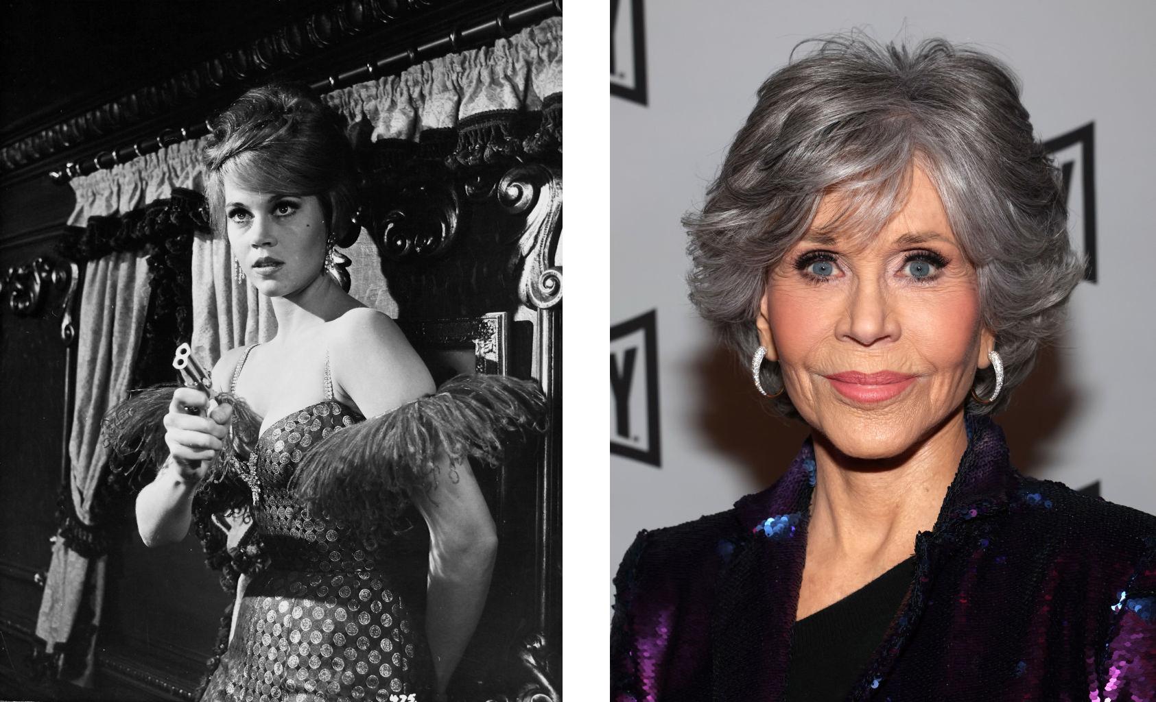Jane Fonda vroeger en nu