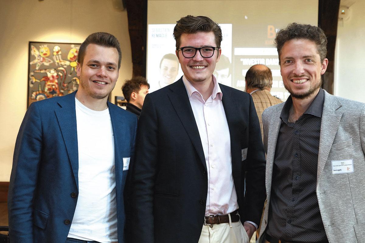 Sébastien Remacle, fondateur de TrustUp.be, Thibault Namèche, business developper chez Wynta Agency, et Martin Gilson, manager de Noir Artist.