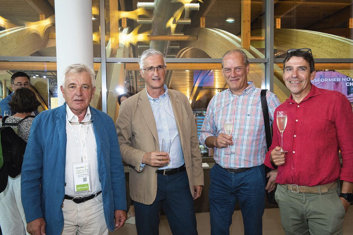 Guy Paternoster, président de Wagralim, Philippe Henroz, directeur général de la Brasserie d'Orval, Thierry van Ravestyn, CEO d'Up Trace, et Benoît Liégeois, administrateur délégué de Cafés Liégeois.
