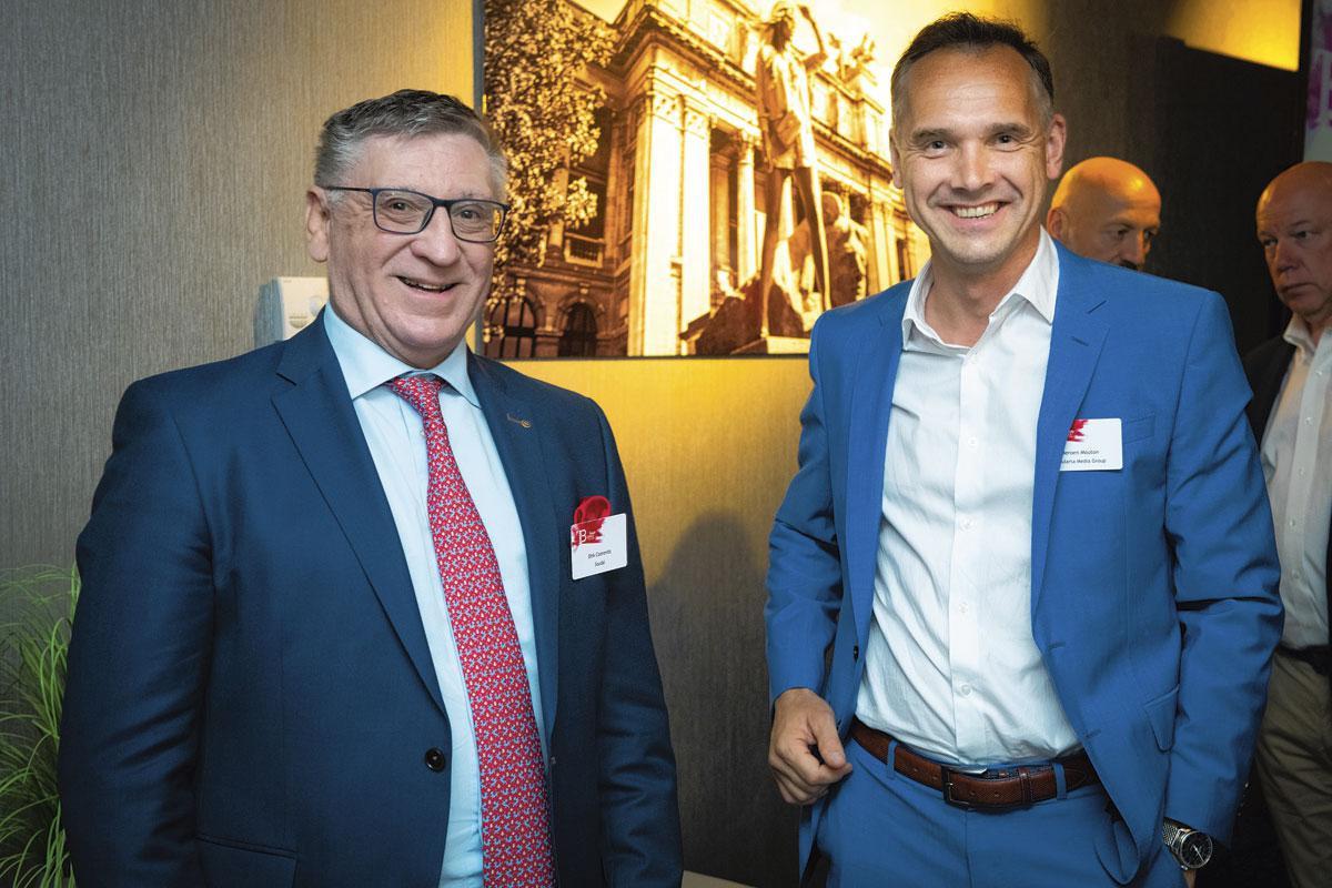 Dirk Coorevits, CEO de Soudal, et Jeroen Mouton, CFO de Roularta Media Group.