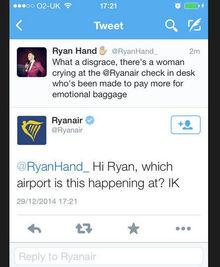 Ryanair zegt sorry voor 'technisch probleem met sarcasme-detector'