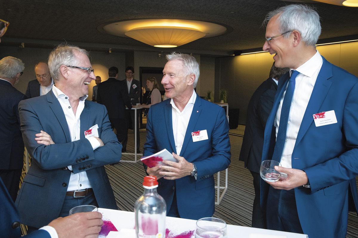 Thierry Geerts, country director Google Belgium; Marc Raisière, CEO Belfius Bank; Xavier Bouckaert, CEO Roularta Media Group.