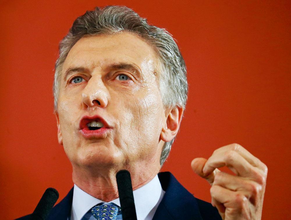 Mauricio Macri De Argentijnse president moet onder druk van het IMF nieuwe besparingen doorvoeren.