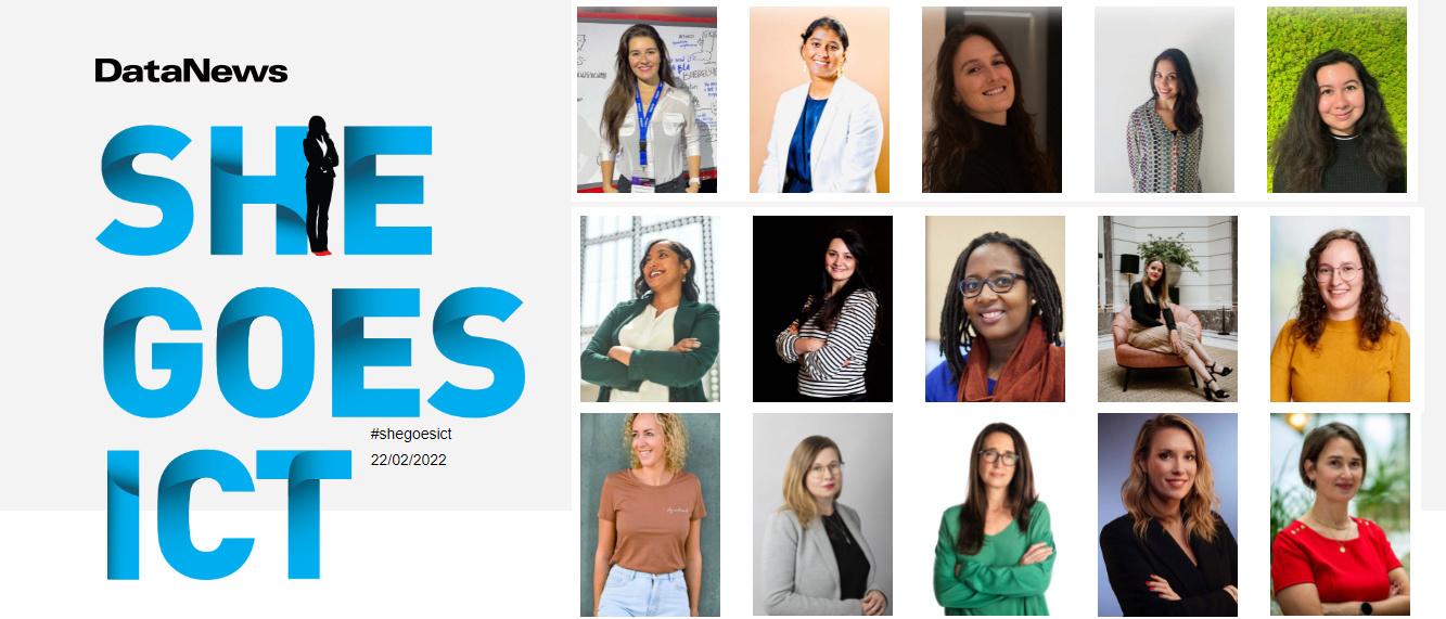 Dit zijn de vijftien genomineerden voor Young ICT Lady of the Year en ICT Woman of the Year. Meer informatie op www.shegoesict.be.