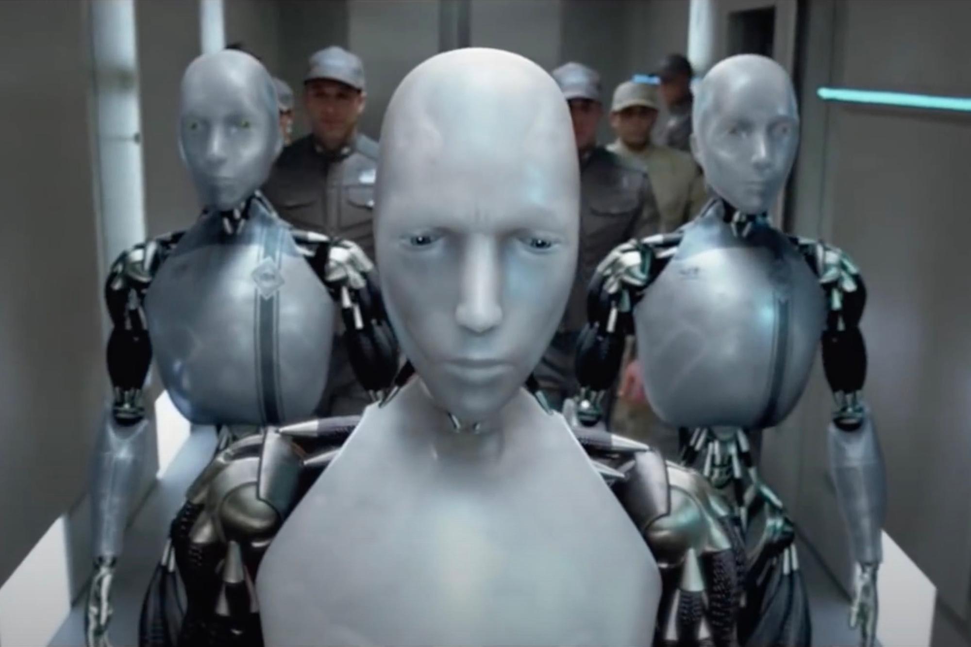 Een scène uit de film I, Robot.