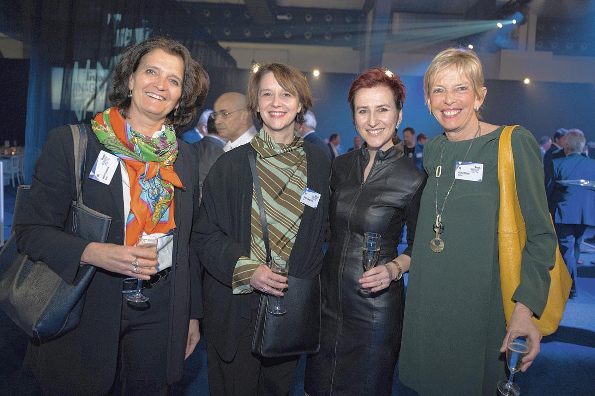 Brigitte Chanoine, rectrice de l'Ichec, Isabelle Mazzara, Tineke Van Hooland, administratrice d'Epic 10, et Cécile Coune, administratrice de Belfius Assurances.