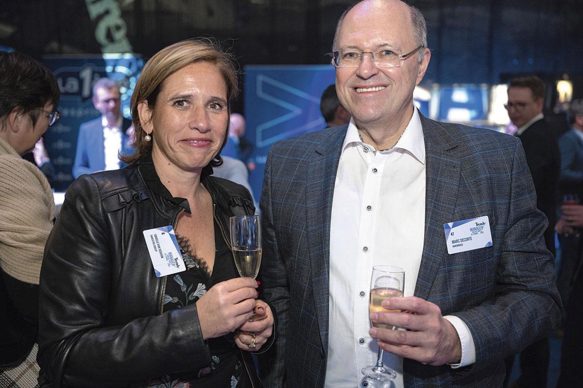 Isabelle Van Iseghem, directrice financière Belgique- Luxembourg de Randstad, et Marc Decorte, président de Beci.