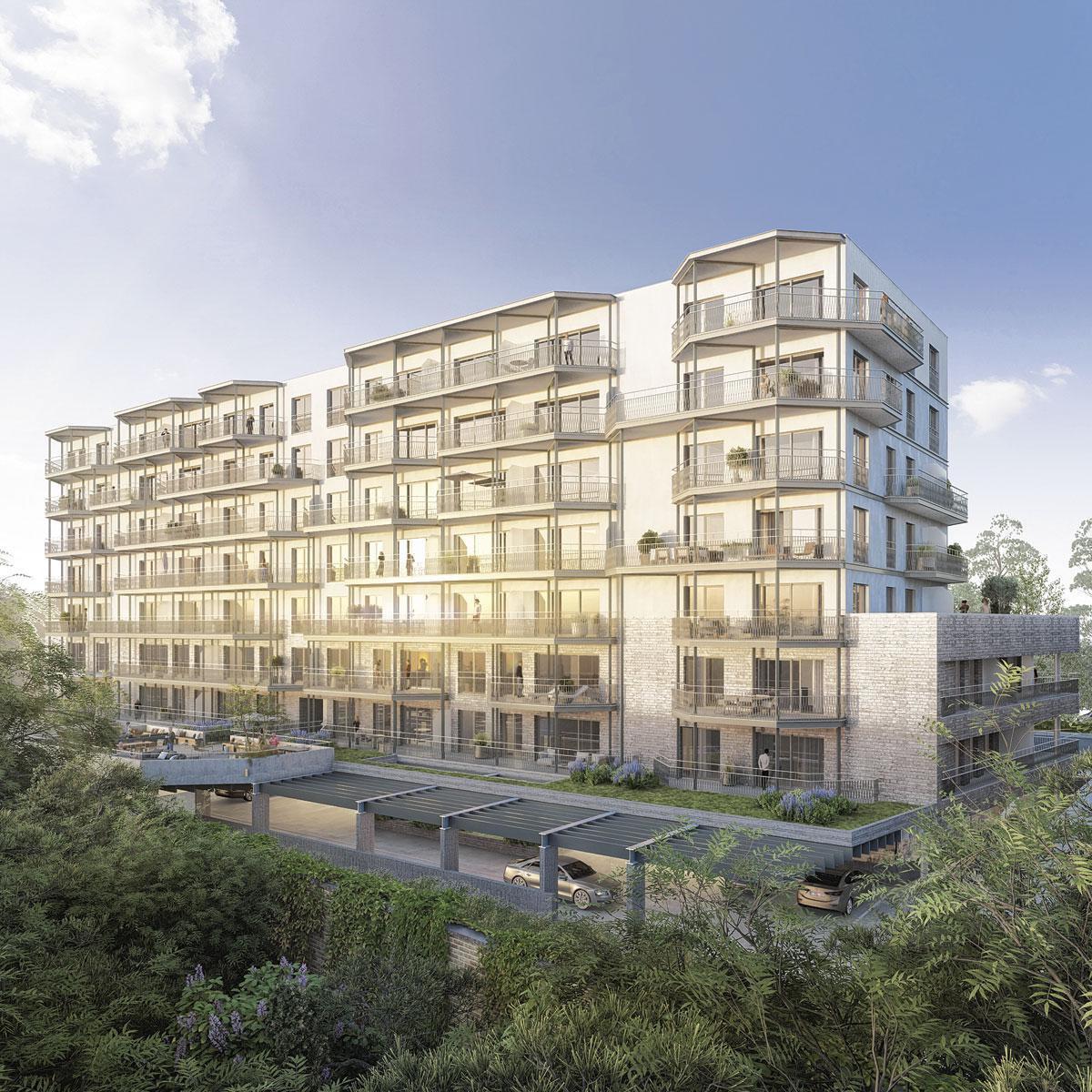 LE JULES. Situé le long de l'avenue Jules Bordet à Evere, ce projet de 80 appartements développé par Ciril sera livré en 2025.