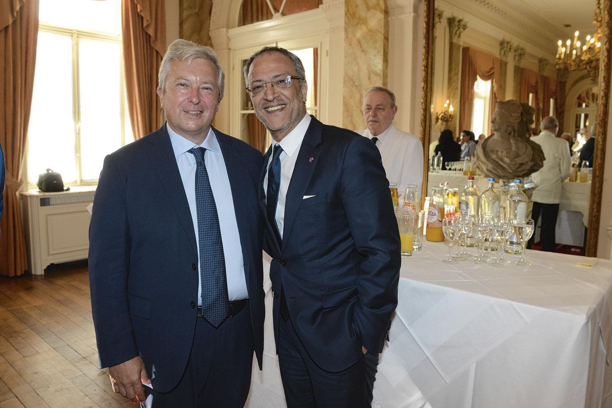 Philippe Lallemand, CEO d'Ethias, et Rachid Madrane, président du Parlement de la Région de Bruxelles-Capitale.