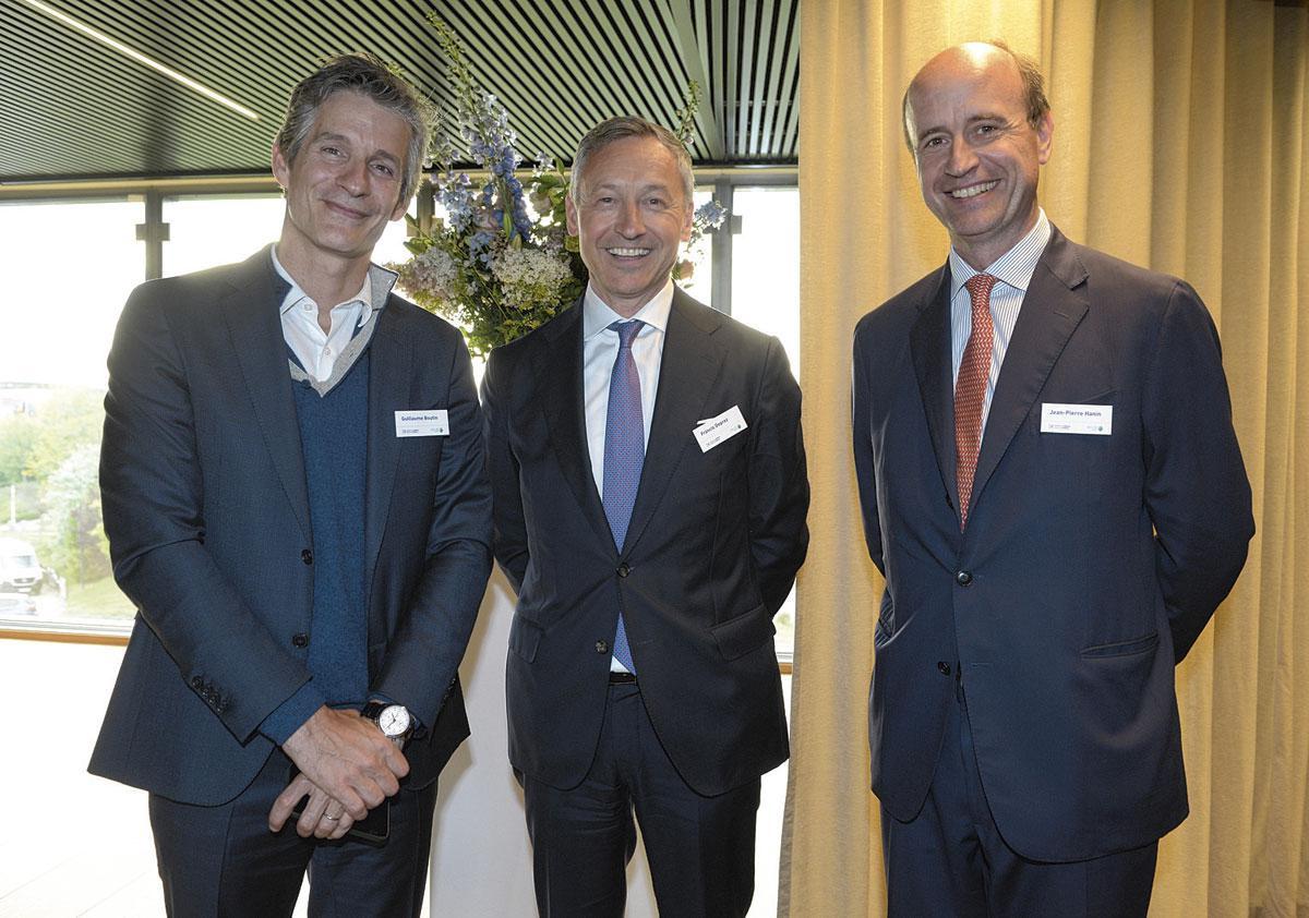 Guillaume Boutin, administrateur délégué de Proximus, Francis Deprez, CEO de D'Ieteren Group, et Jean-Pierre Hanin, CEO de Cofinimmo.