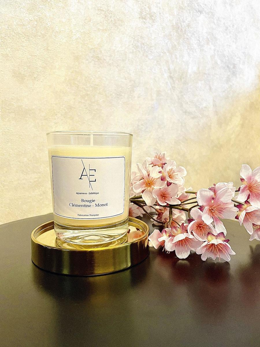 Bougie parfumée à la cire vegan A-E Fragrancy, ? 26 www.apparences-esthetique.sumupstore.com