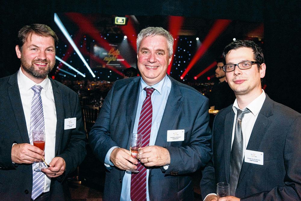 Laurent Dullier, project manager chez Centran, Thierry Parquet, director managed development services chez Tobania,  et Pierre-Gilles Dehaye, CEO de Venn Telecom.