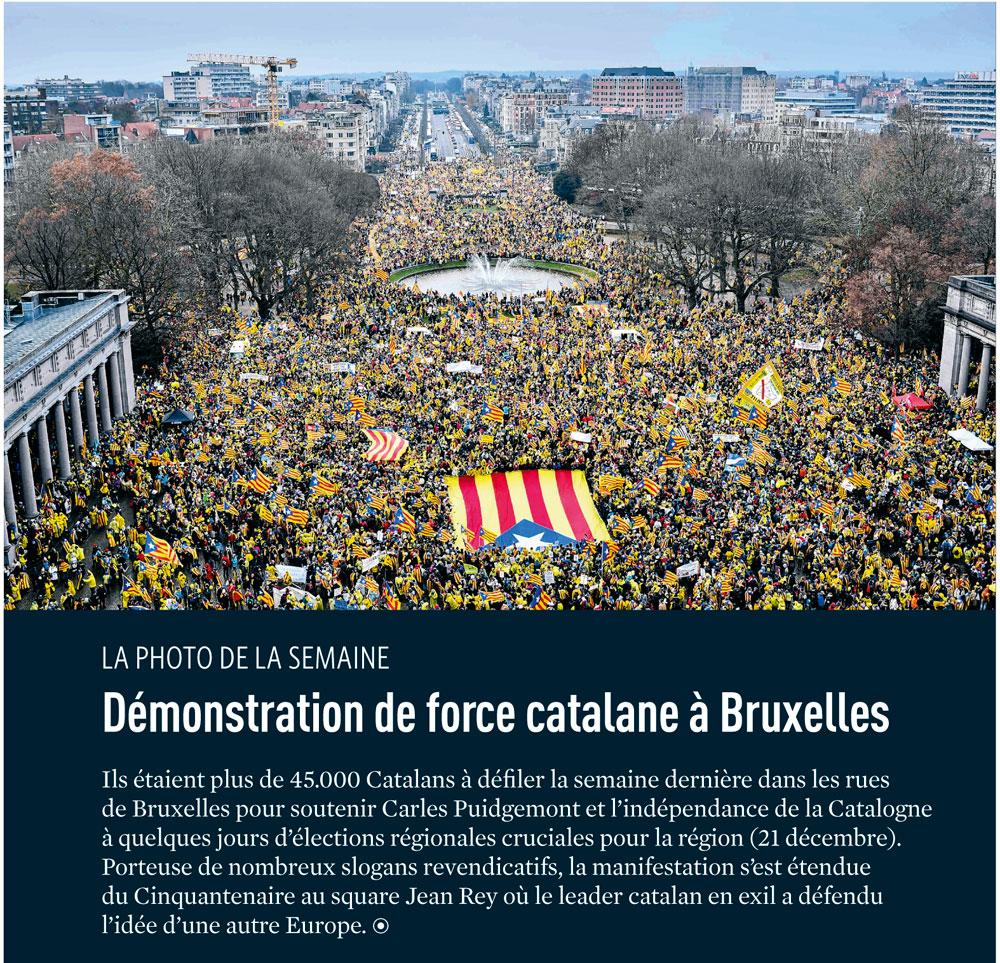 Démonstration de force catalane à Bruxelles
