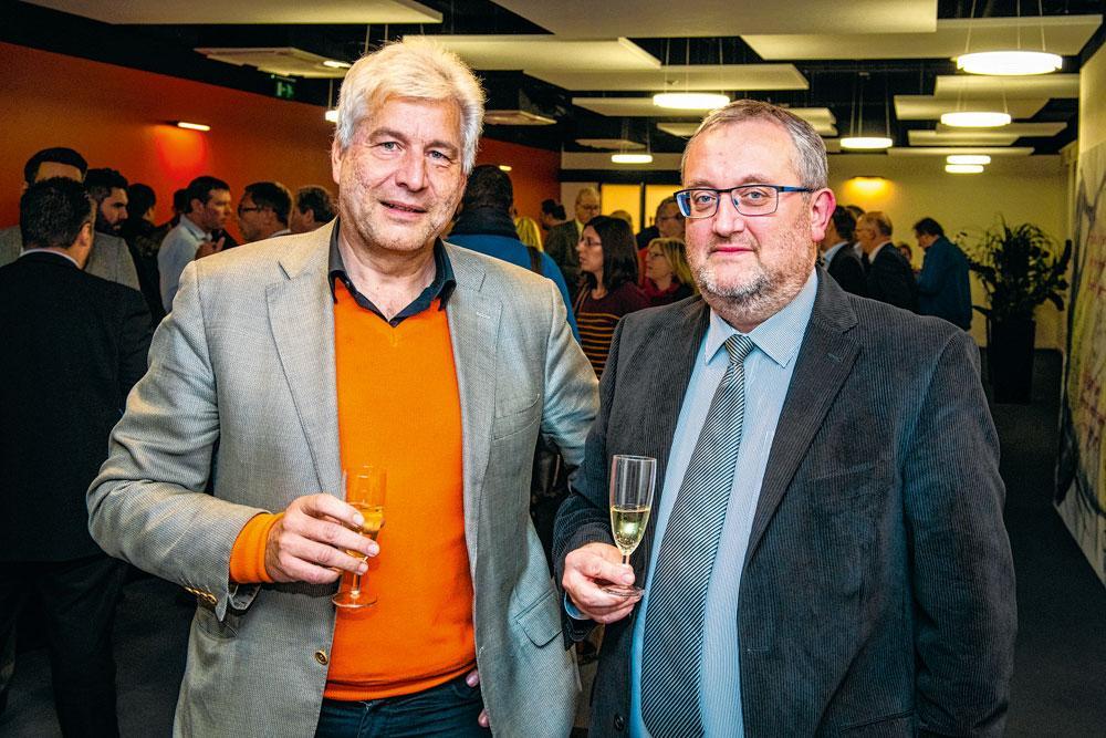 Pierre Mottet, président d'IBA, et Jean-Pol Jockir, senior corporate banker chez Belfius.