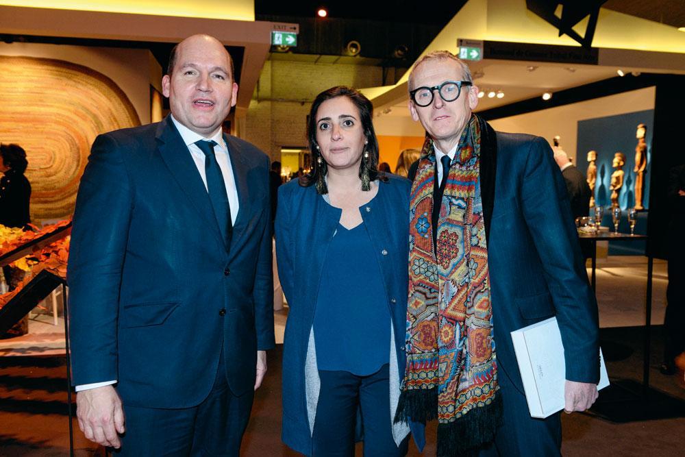 Philippe Close, bourgmestre de Bruxelles, Louma Salamé, directrice générale de la Fondation Boghossian, et Paul Dujardin, CEO de Bozar.