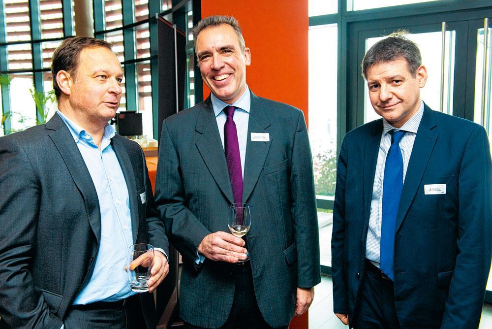 Tanguy Gavroy, chargé de relations grandes entreprises senior chez CBC Banque, aux côtés d'Yves Mehaudens et Eric Ebadi, respectivement senior banker et account relationship manager chez BNP Paribas Fortis.