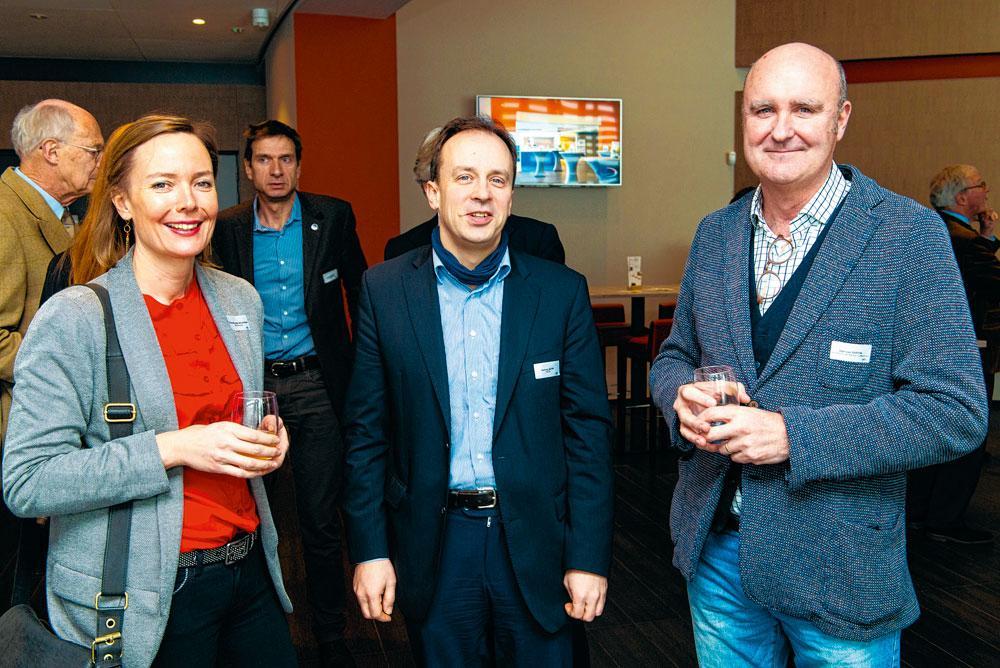 Caroline Van Belleghem, chargée de relations grandes entreprises chez CBC Banque, Damien Jacob, gérant de Retis, et Jean-Luc Gustin, head of corporate relations à l'UNamur.