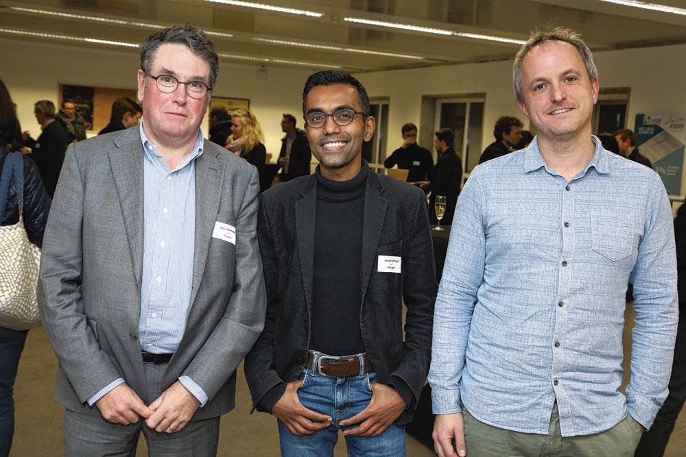 Marc Senterre, CIO de Prayon, Ashwin Ittoo, professeur  à HEC Liège en systèmes d'information de gestion,  et Bertrand Fontaine, chief data scientist chez Sentiance.