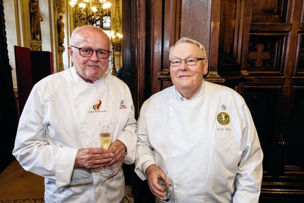 Robert Van Duüren, chef étoilé à la Sirène d'Or et ancien chef de cuisine du roi Baudouin, et Claude Dupont, deux étoiles pendant  plus de 30 ans dans son restaurant éponyme  à Ganshoren.